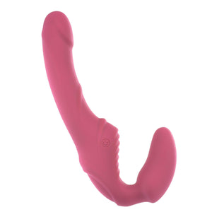 Adam & Eve Eveas Vibrating Strapless Strap On Dildo Pink  Rechargeable & Waterproof Silicone Vibrator With Multiple Vibration Mo
