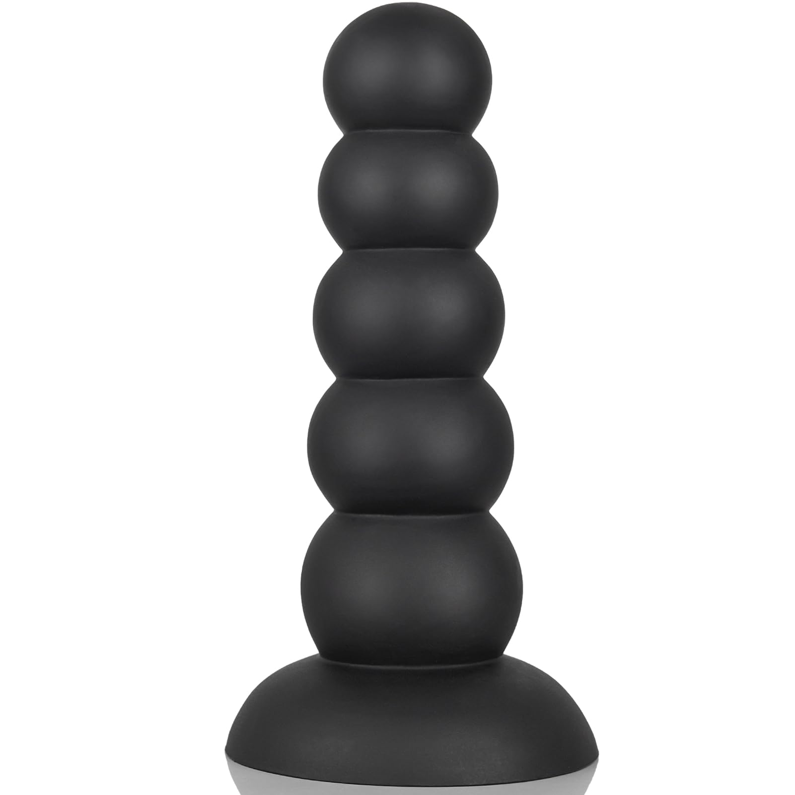 5 Balls Dildo Liquid Silicone Anal Plug Strong Suction Cup Hands Free Play Realistic and Soft Adult Sex Toys(Black)
