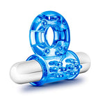 Blush Stay Hard 10 Function Vibrating Bull Cock Ring - Perform Like A Stud - Get Thicker, Longer, Harder, Bigger, Stronger Erections - Better Sex - Male Enhancement Sex Toy For Men, Couples - Blue