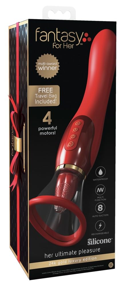 Fantasy For Her Ultimate Pleasure 24K Gold Seasonal Luxury Edition W/Travel Bag Luxury Box - Red