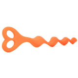 Adam & Eve Bum Buddies, Silicone Swirl Anal Beads, Orange