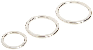 Spartacus Metal Cock Ring, Chrome, 3-Pack