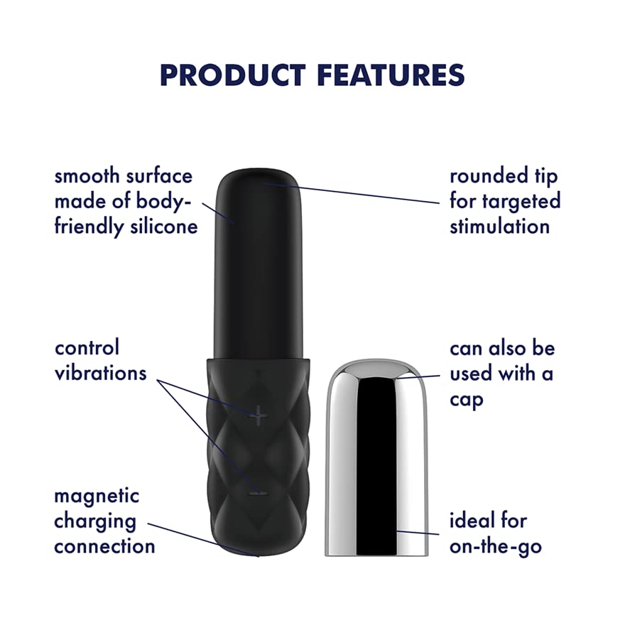 Satisfyer Lovely Honey Bullet Vibrator - Travel-Size Clitoral Stimulator, Personal Massager With Cap - Portable, Soft Silicone,