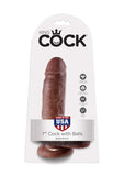 King Cock - 7In Cock W/ Balls Brown