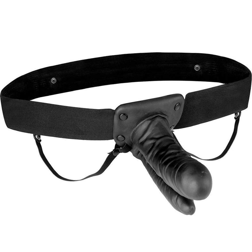 Unisex Vibrating Hollow Double Penetration Strap-On Dildo