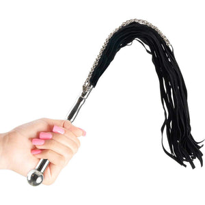 Fetish Fantasy Beaded Metal Flogger  Silver  Black