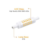 Bonlux Dimmable R7S Led Bulb 78Mm (3'') - 5W T3 Double Ended J Type J78 Led Flood Light Daylight 6000K, 45W Halogen Replacement