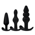 Anal Beads Plugs Kit 3 Pack, Silicone Butt Plug Training Set from Beginner to Advanced Player for Comfortable Long-Term Wear, An