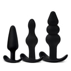 Anal Beads Plugs Kit 3 Pack, Silicone Butt Plug Training Set from Beginner to Advanced Player for Comfortable Long-Term Wear, An