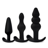 Anal Beads Plugs Kit 3 Pack, Silicone Butt Plug Training Set from Beginner to Advanced Player for Comfortable Long-Term Wear, An