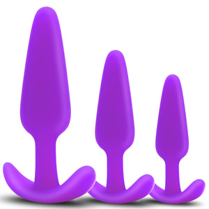 Eastgoal Adult Anal Sex Toys, Set of 3 Silicone Taper Sized Butt Plug Training Kits (Purple)