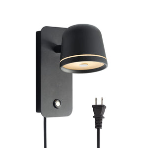 Aisilan Black Wall Sconce, 5W Dimmable Wall Sconces, Adjustable Angle Indoor Wall Lights With Plug In Cord, Led Wall Mounted Bed