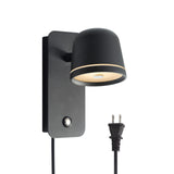 Aisilan Black Wall Sconce, 5W Dimmable Wall Sconces, Adjustable Angle Indoor Wall Lights With Plug In Cord, Led Wall Mounted Bed