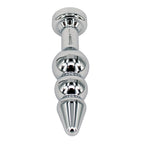 Metal Anal Trainer Butt Plug for Beginners, Eastern Delights 3 Beads Anal Sex Toy, Pink