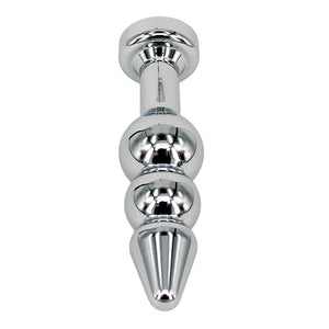 Metal Anal Trainer Butt Plug for Beginners, Eastern Delights 3 Beads Anal Sex Toy, Pink