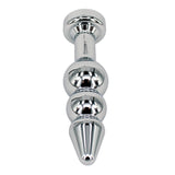 Metal Anal Trainer Butt Plug for Beginners, Eastern Delights 3 Beads Anal Sex Toy, Pink