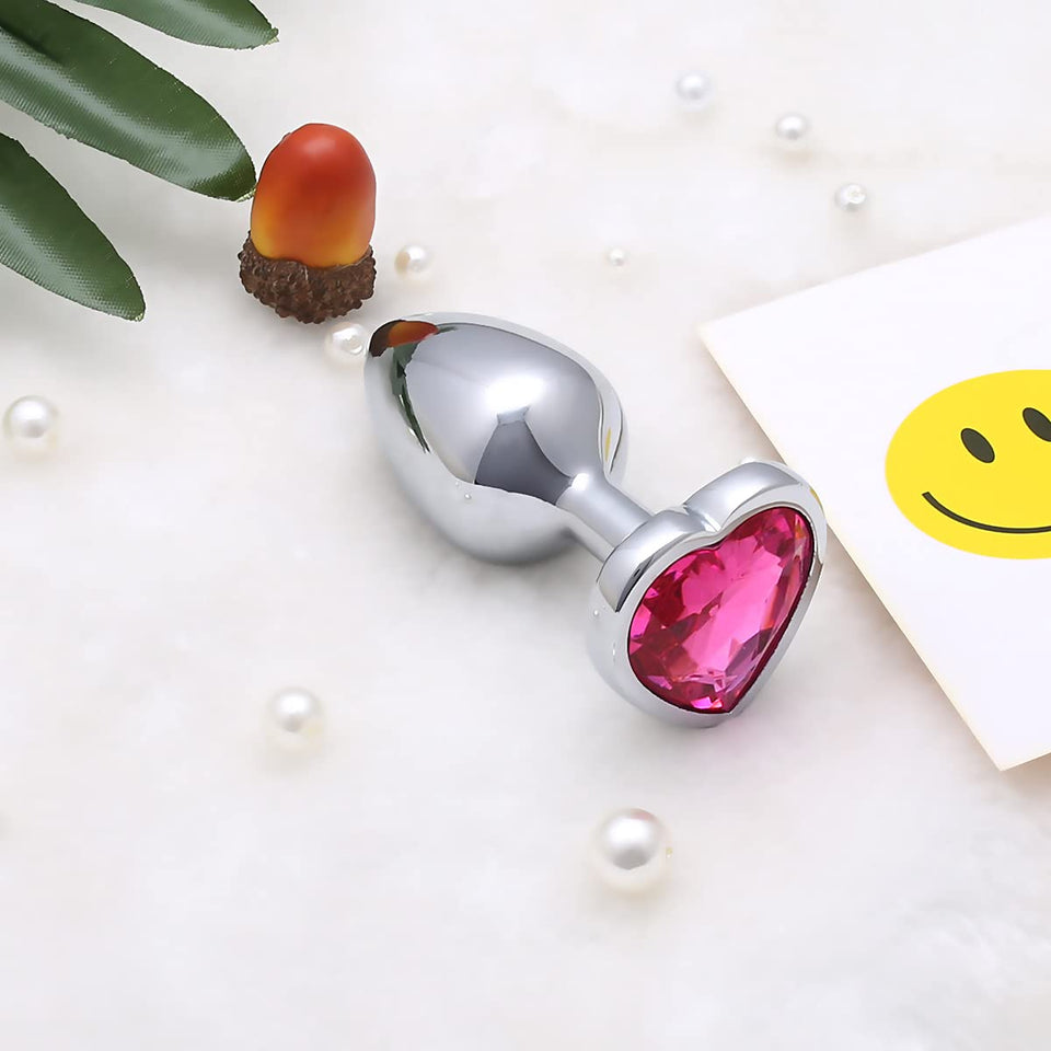 Akstore Small Fetish Anal Plug Butt Heart Personal Sex Massager(Rose)