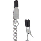 Spartacus Endurance Broad Tip Nipple Clamps With Link Chain, Silver