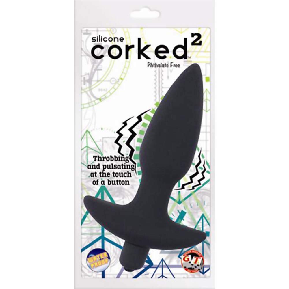 Corked 02 Silicone Anal Plug Waterproof  Charcoal  Small