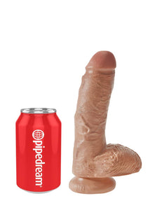 King Cock 8In Cock With Balls - Tan