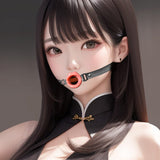 Open Mouth Gag Rose Lips Shaped Opening O Ring Mouth Gag Silicone Opening Gag Sex Toys Mouth Gags for Adult Play Bondage Leather