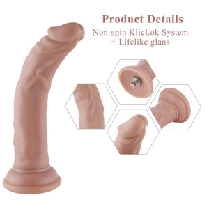 Hismith 7.48 '' Silicone Anal Dildo for Hismith Premium Sex Machine with KlicLok System, 7.18 '' Insertable Length, Girth 4.72 '