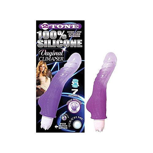 2 Tone 100% Silicone Vaginal Climaxer - Purple