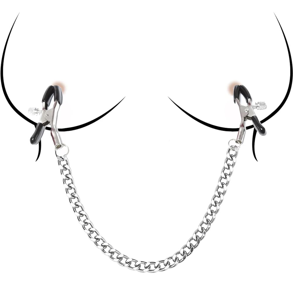 Powerful Nipple Sucker Nipple Chain Clamps Set Nipple Sucking Stimulator with Adjustable Metal Breast Clamps Nipple Clips for Co