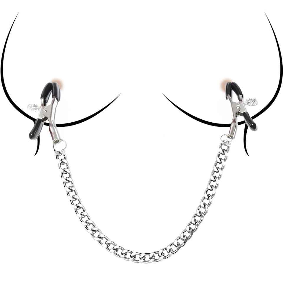 Powerful Nipple Sucker Nipple Chain Clamps Set Nipple Sucking Stimulator with Adjustable Metal Breast Clamps Nipple Clips for Co