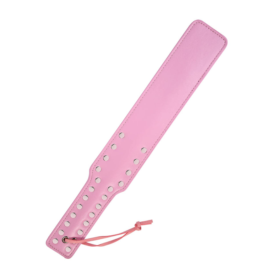 Quality Studded Spanking Paddles, 14.7inch Faux Leather Paddle for Adults Sex Play, Pink
