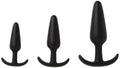 Doc Johnson Mood - Naughty 1 Trainer Set - Small, Medium, Large - Silicone Butt Plugs with Tapered Base for Comfort Between The 