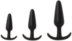 Doc Johnson Mood - Naughty 1 Trainer Set - Small, Medium, Large - Silicone Butt Plugs with Tapered Base for Comfort Between The 