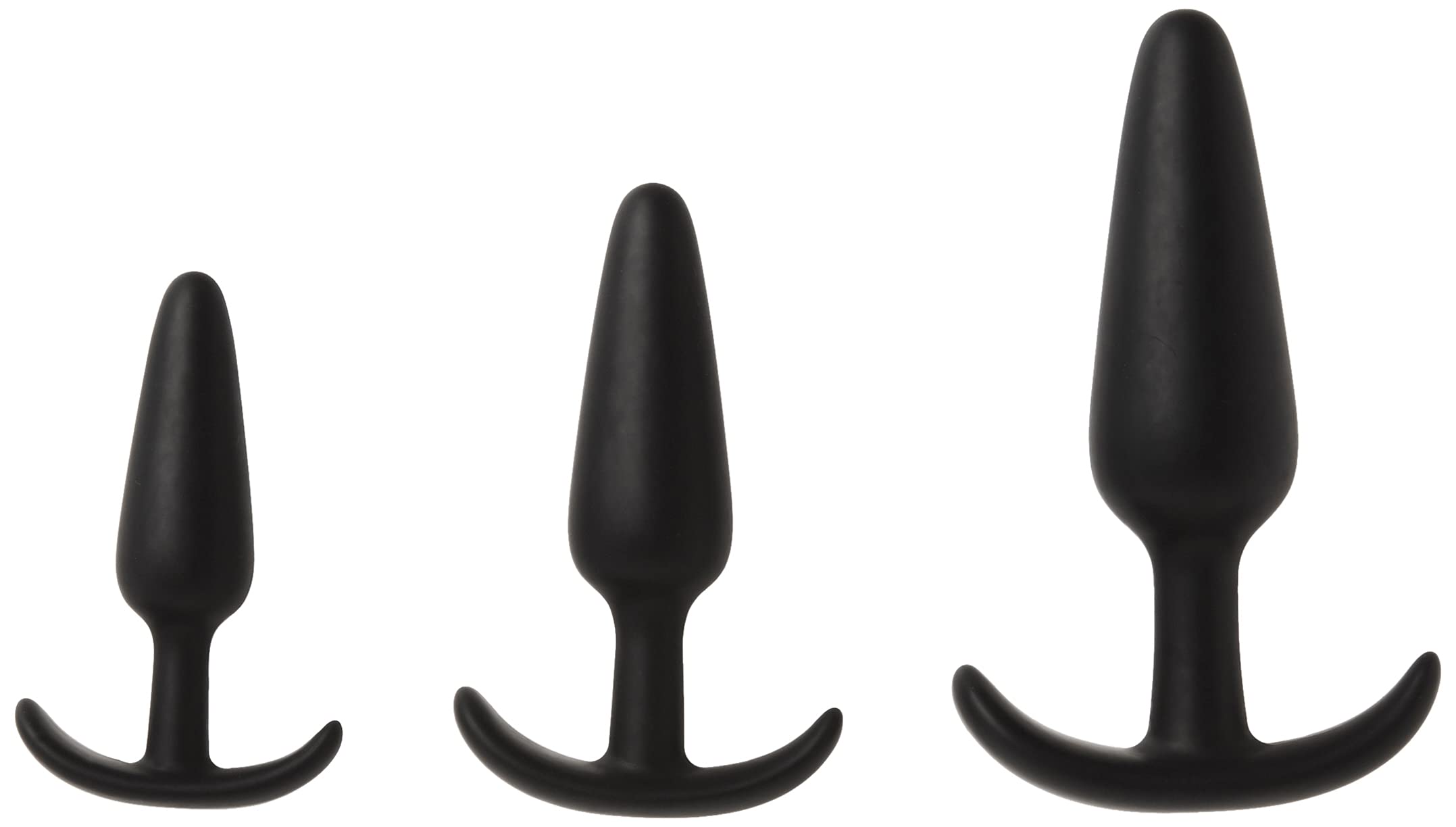 Doc Johnson Mood - Naughty 1 Trainer Set - Small, Medium, Large - Silicone Butt Plugs with Tapered Base for Comfort Between The 