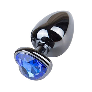 Anal Plug, Romi Blue Jewelry Heart Shaped Butt Plug Anal Trainer Sex Toys Personal Massager for Unisex Masturbation (Large Plug)