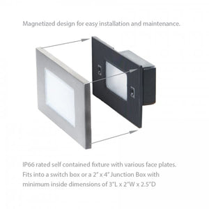 Wac Landscape Lighting, Ledme 120V Led Horizontal Louvered Indoor And Outdoor Step And Wall Light Amber 1800K Led In Bronze