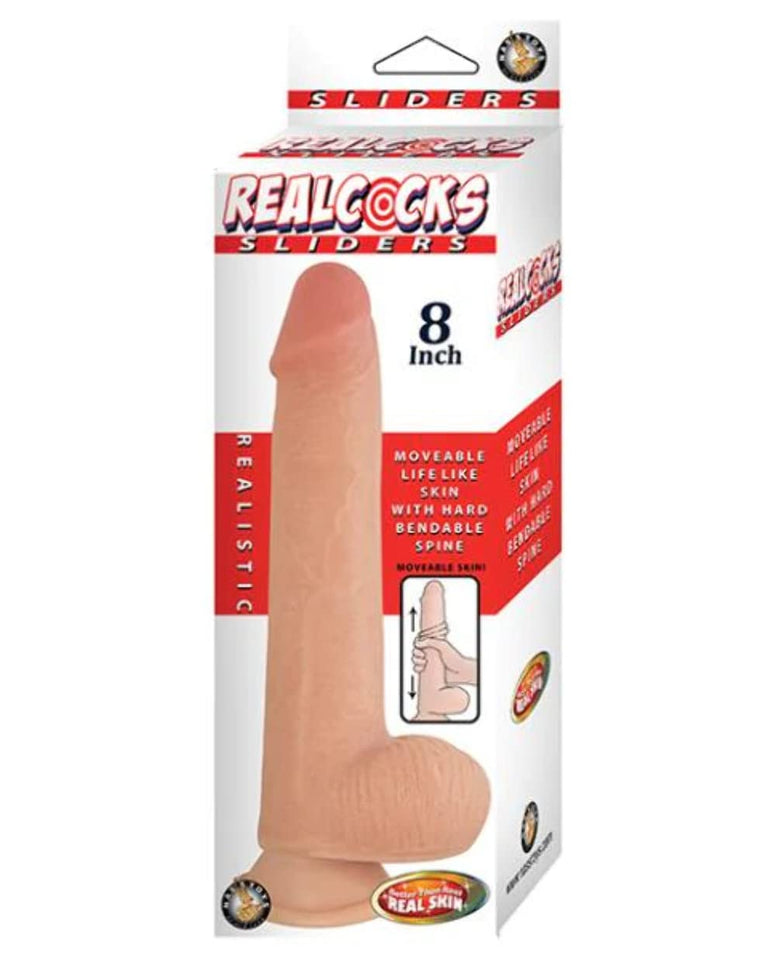 Nasstoys Realcocks Sliders Moveable Lifelike Skin With Hard Bendable Spine Dildo Flesh Beige 8