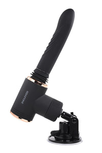 Too Hot To Handle Rechargeable Silicone Thrusting Vibrator With Suction Cup - Black