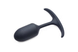 Premium Silicone Weighted Anal Plug - Small Black