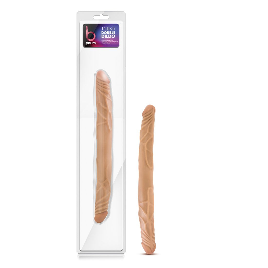Blush Novelties - 14 inch Double Ended Realistic Dildo Lesbian Couple Double Penetration DP Sex Toys for Women - Latin