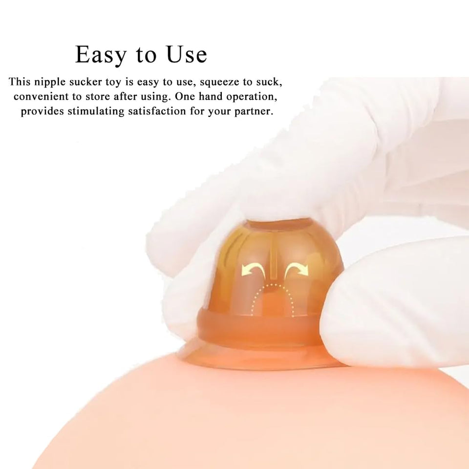 2Pcs Nipple Toys Nipple Sucker Cup Nipple Pump for Women Sex Toys Nipple Clitoral Sucking Stimulator with Powerful Suction for C