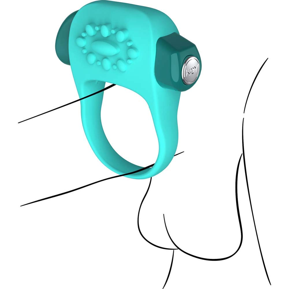 Calexotics Jopen Key Halo Vibrating Ring - Robin Egg Blue