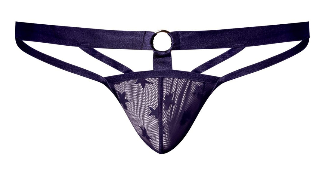 Love Star Thong W/ Ring Purple S/M