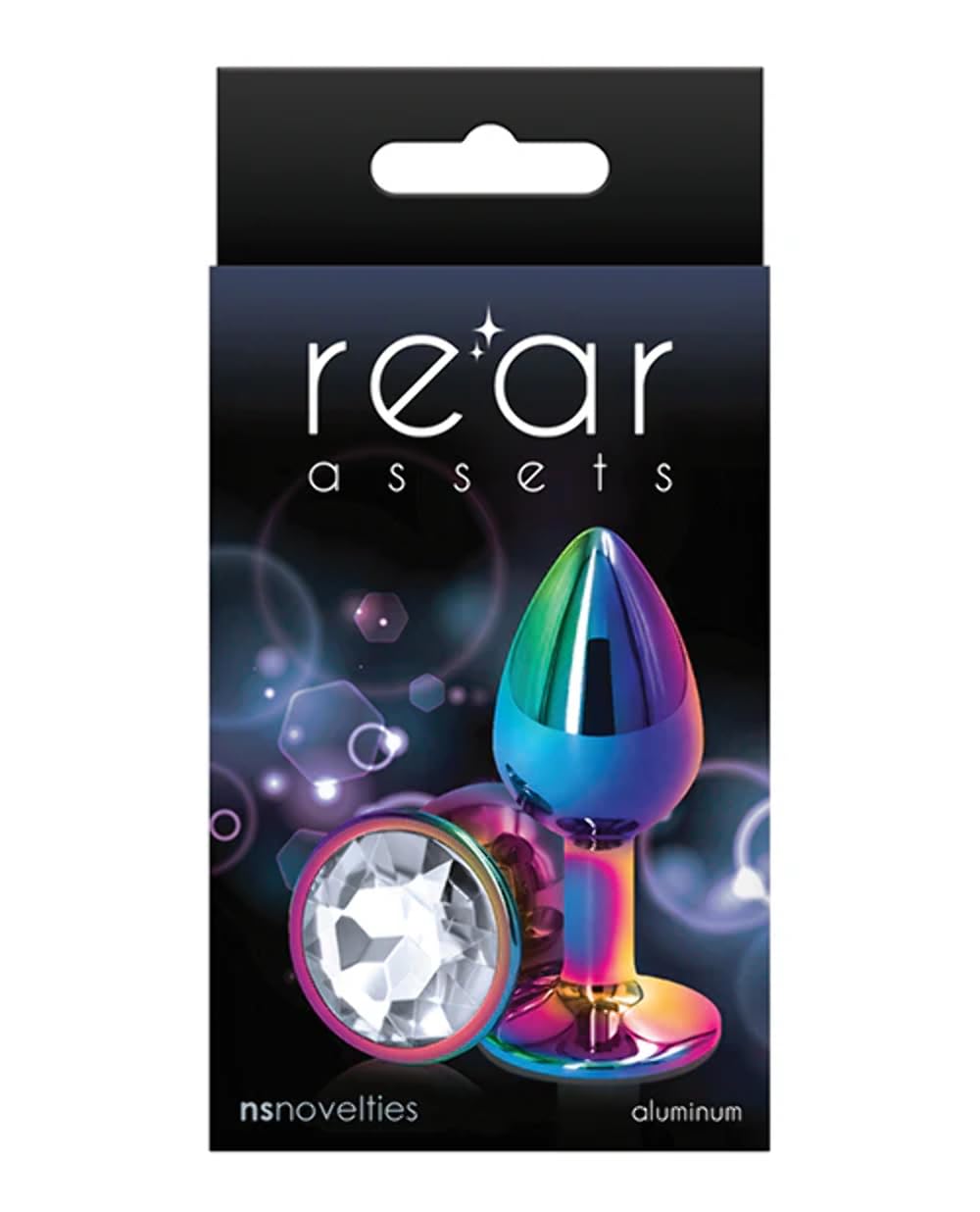 Rear Assets Anal Butt Plug - Mulitcolor - Medium (Clear Jewel)