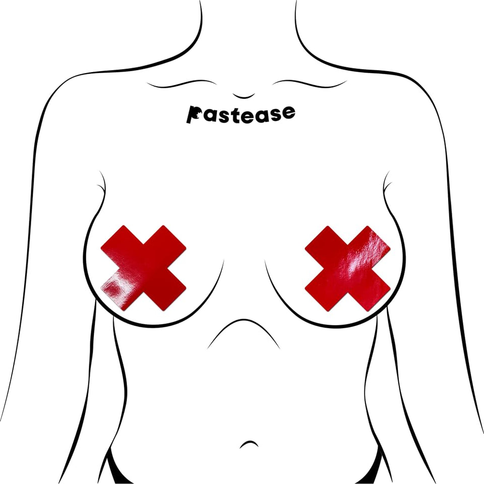 Pastease Plus X Faux Latex Red Crosses