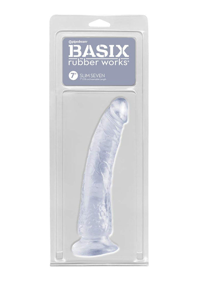 Basix 7In. Slim Dong W/Suction Cup Clear