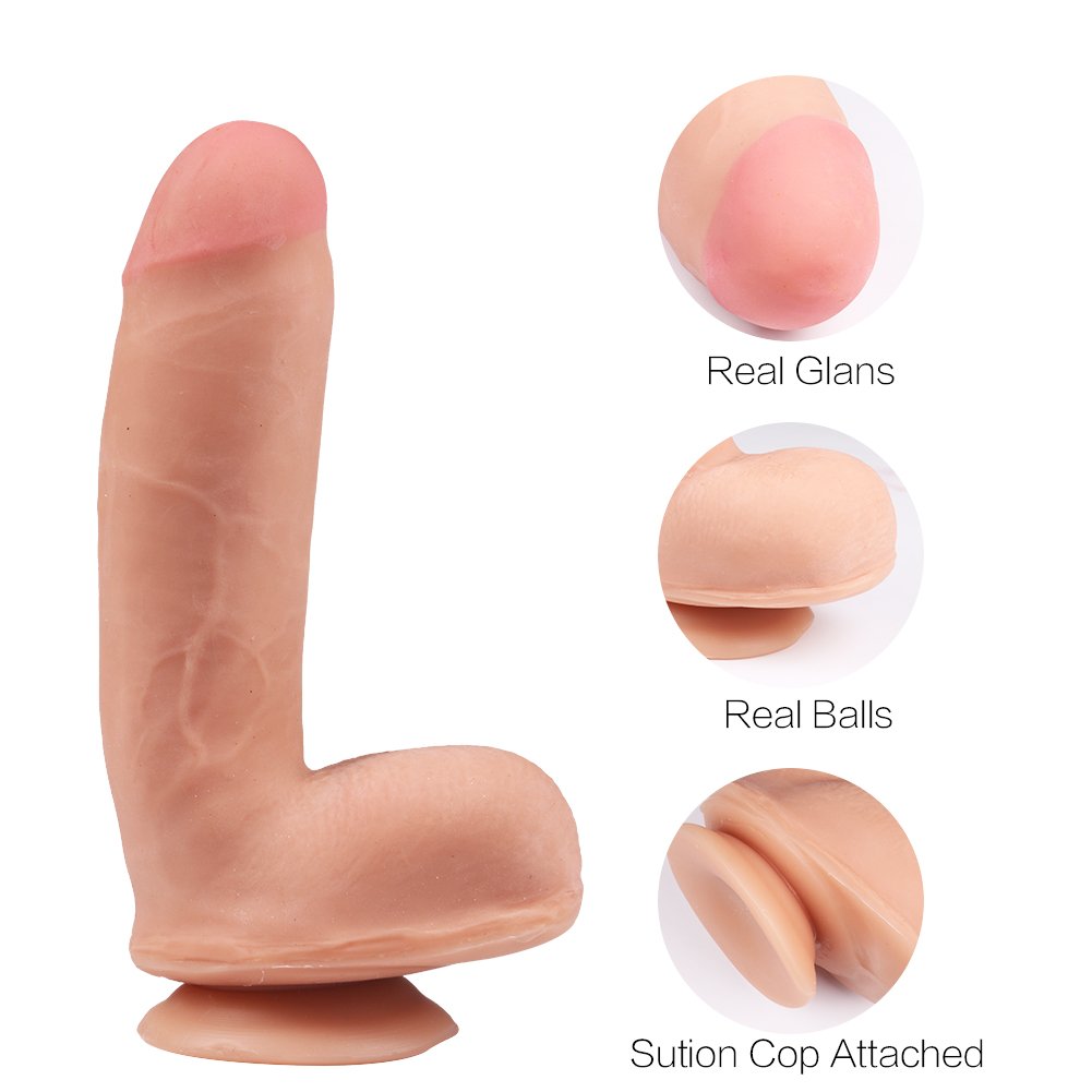 Wildfire Realistic Ultrasoft Dildo With Suction Cup Cyberskin Lifesize Penis Dong For Female Masturbation