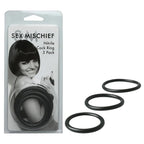 Sex And Mischief Nitrile Cock Ring 3 Pack, Black