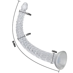 FST Adult Sex Toy Anus Sex Dilator Butt Plug Transparent TPE Ultra Long Anal Plug Vaginal G-spot Massager for Men Women Couple A