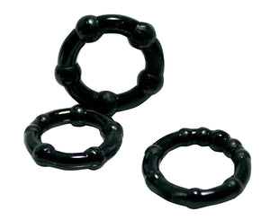 Triton Cockring W/Knubbs 3Pk Blk