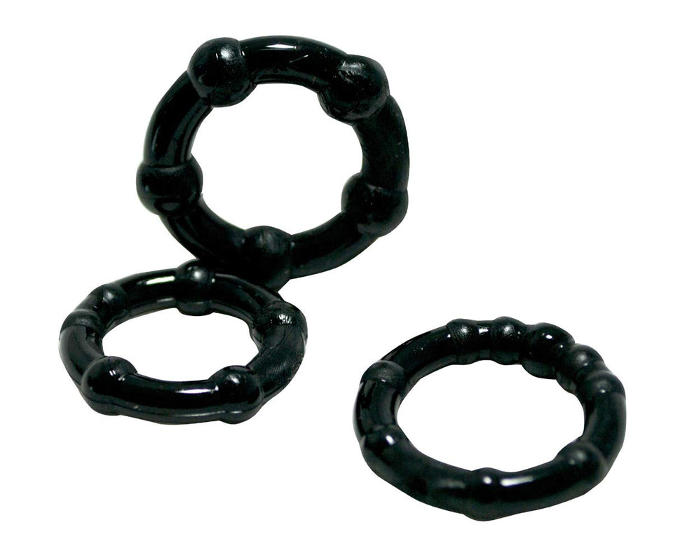 Triton Cockring W/Knubbs 3Pk Blk